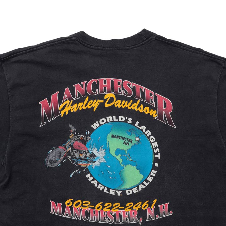 【ヴィンテージ】HARLEY-DAVIDSON 両面プリントTシャツ｜マンチェスター