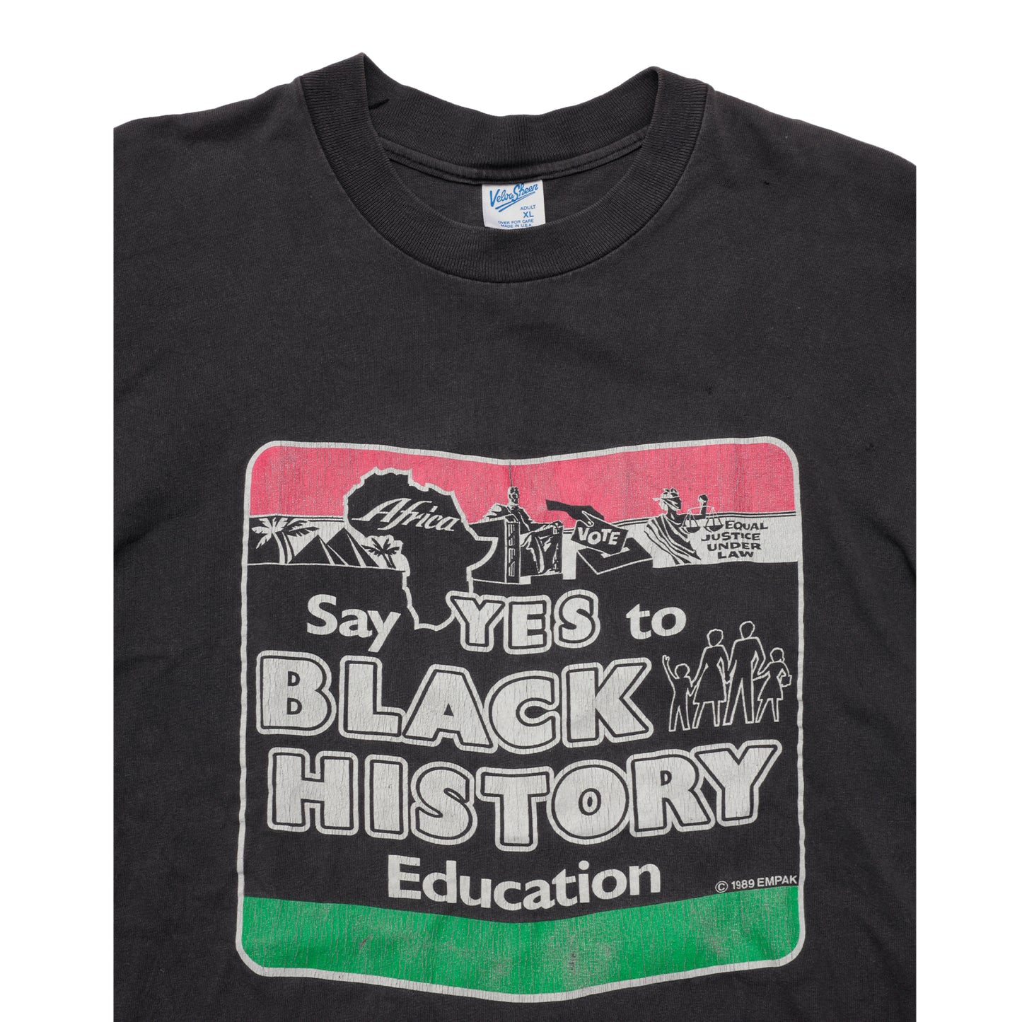 80s 「Say Yes to Black History Education」Tシャツ